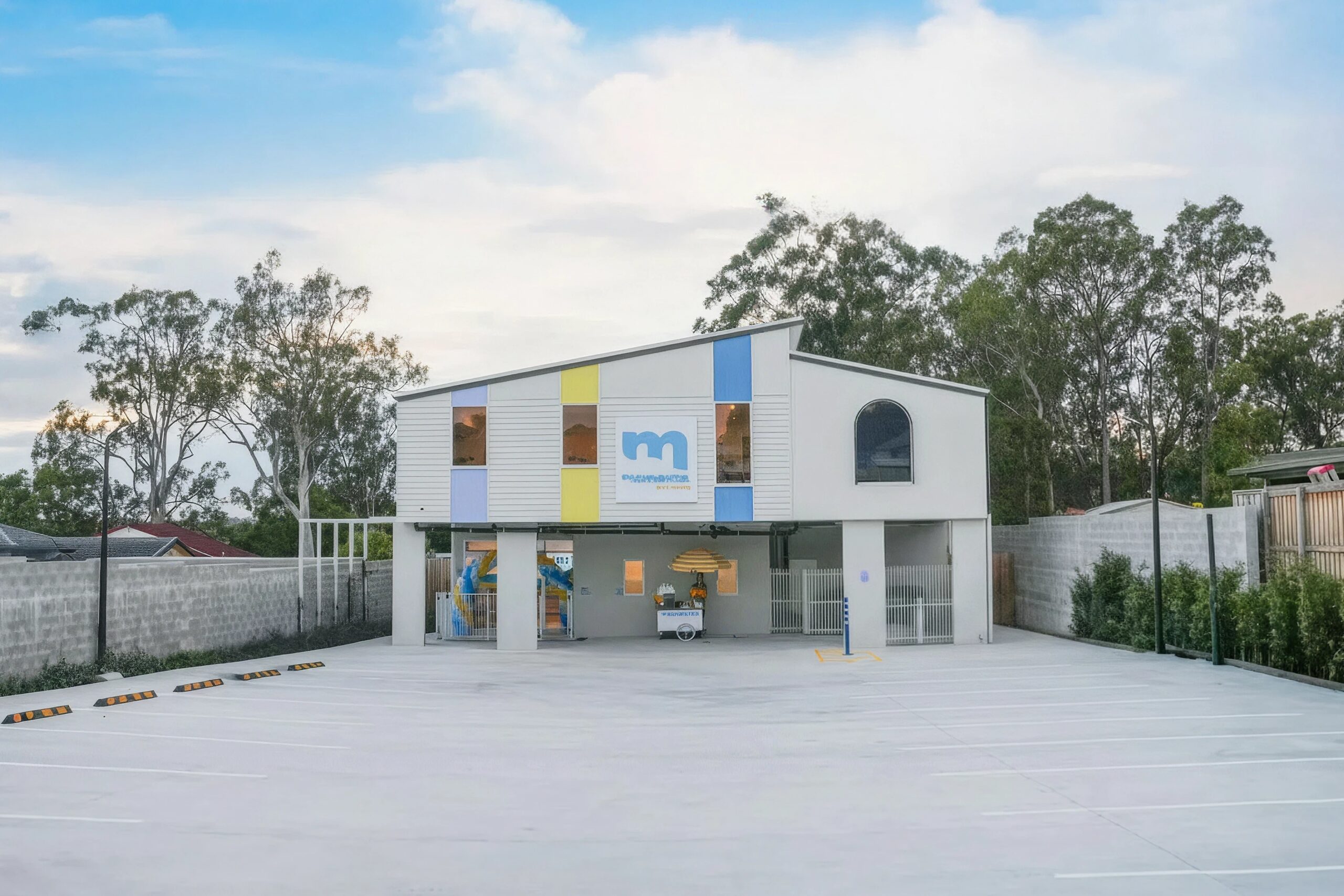 Exterior of Moments Early Learning Rochedale with carpark and covered entry